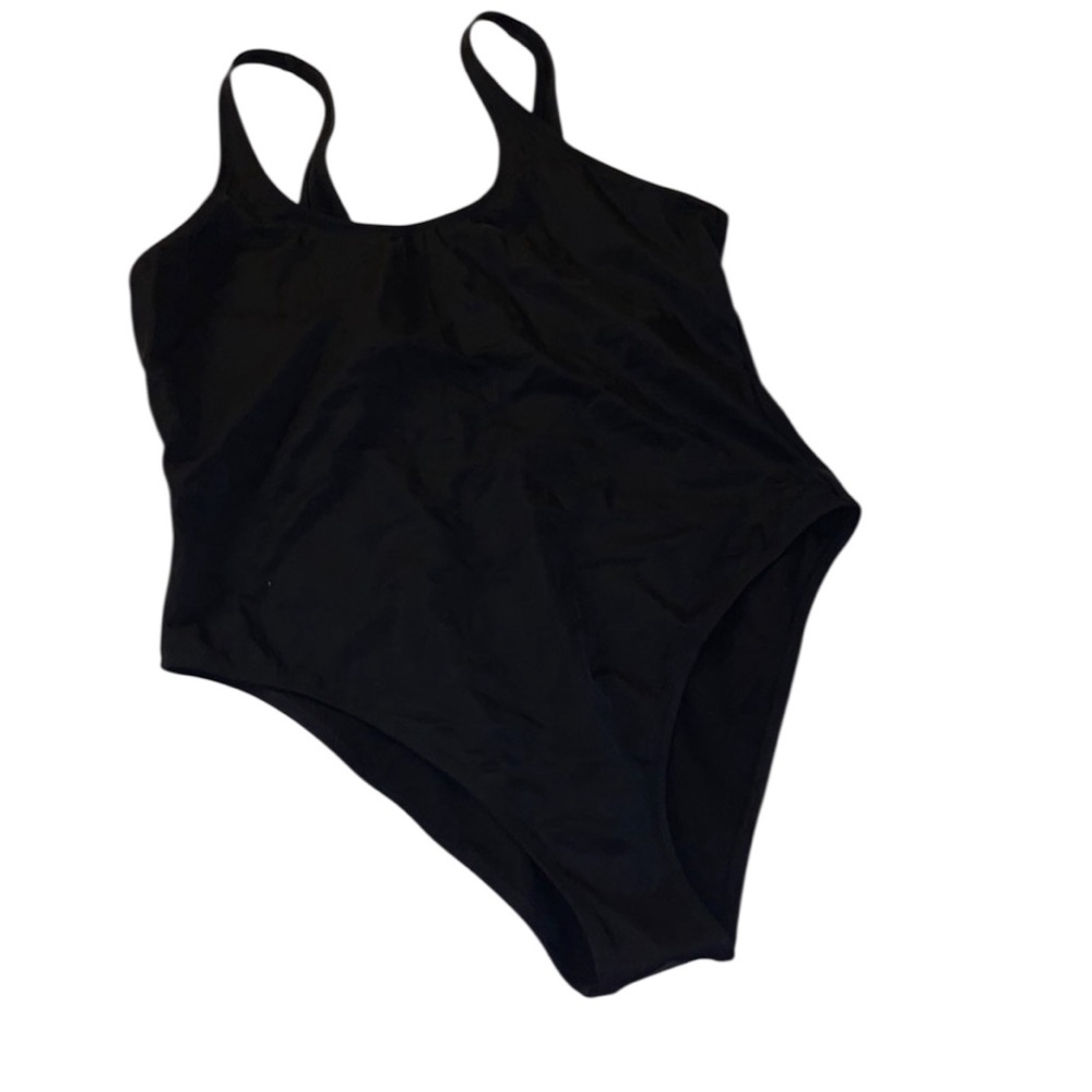 Swimsuits For All Black Sexy High Leg One Piece NWT
